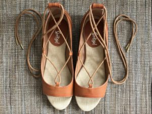 Stylish, comfortable shoes for women over 40: lace up sandals