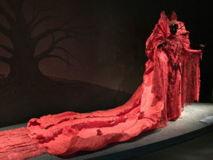 Red Goddess ensemble with train Guo Pei Legend collection