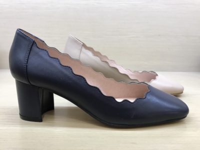 These scalloped edge block heeled shoes are on trend for corporate attire this Spring/Summer