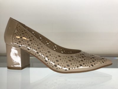 Patent leather nude block heel, Leona Edmiston 
