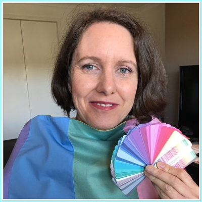 Woman after a colour consultation with her colour palette