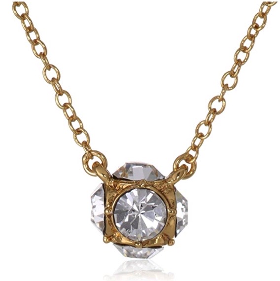 Kate Spade 'Lady Marmalade' 16" necklace in gold and diamonds.