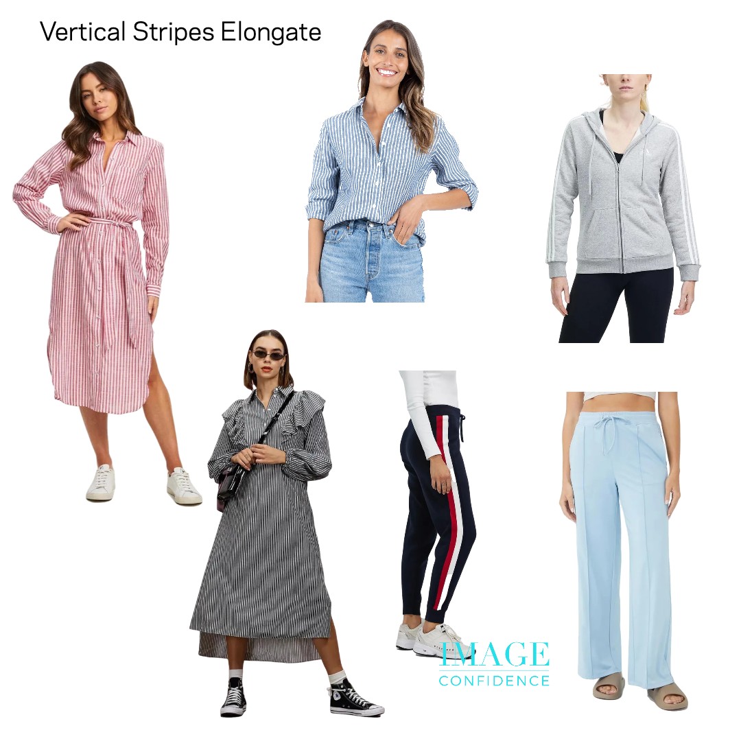 Vertical stripes elongate.